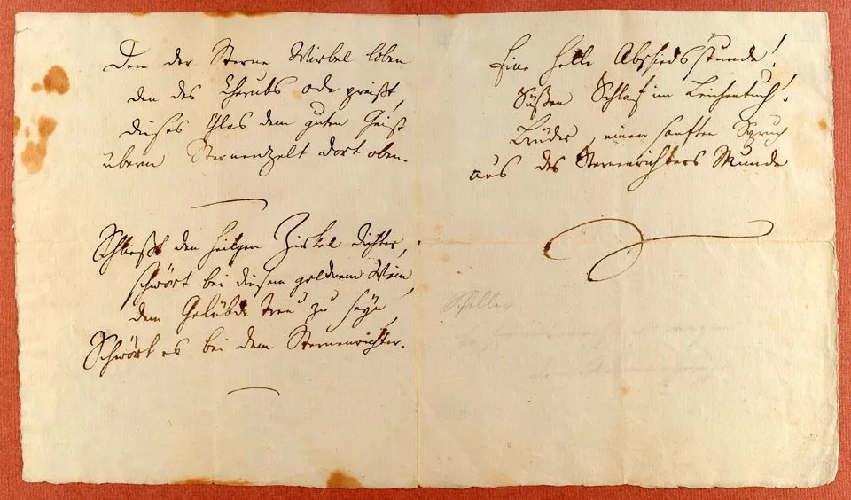 Friedrich Schiller’s handwritten manuscript of An die Freude (“Ode to Joy”)
